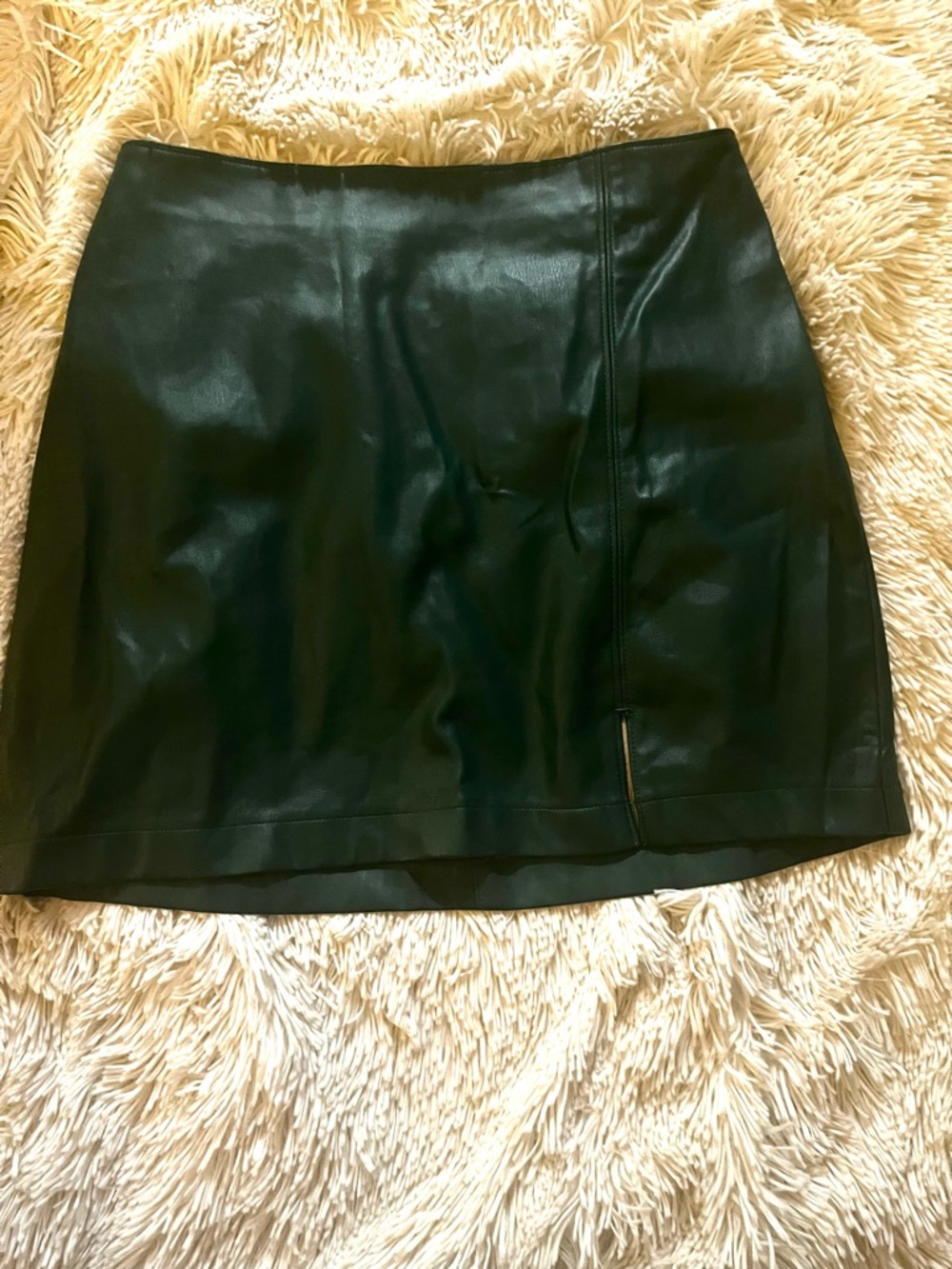 Hollister green Faux Leather Mini Skirt